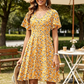 Robe À Col V et Imprimé Floral pour Femme