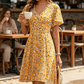 Robe À Col V et Imprimé Floral pour Femme
