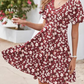 Robe À Col V et Imprimé Floral pour Femme