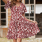 Robe À Col V et Imprimé Floral pour Femme