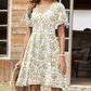 Robe À Col V et Imprimé Floral pour Femme