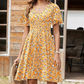 Robe À Col V et Imprimé Floral pour Femme