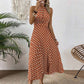 📢 Mi-saison : −50 % – ne ratez pas cette offre ! ⏰Robe Femme Pois & Dos Nu – Coupe Haute Taille, Jupe Plissée, Sans Manches, 3 Couleurs, 4 Tailles, Style Rétro & Élégant ✨