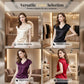 Top Satiné À Col V Uni pour Femme