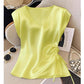 Top Satiné À Col V Uni pour Femme