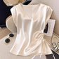 Top Satiné À Col V Uni pour Femme