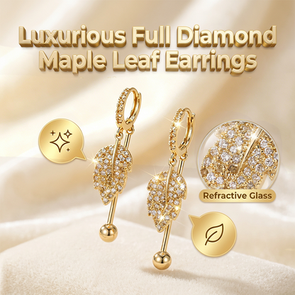 ✨️Full Diamond Maple Leaf Earrings🍁
