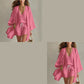Ensemble Loungewear 3 Pièces Décontracté Femme avec Cardigan