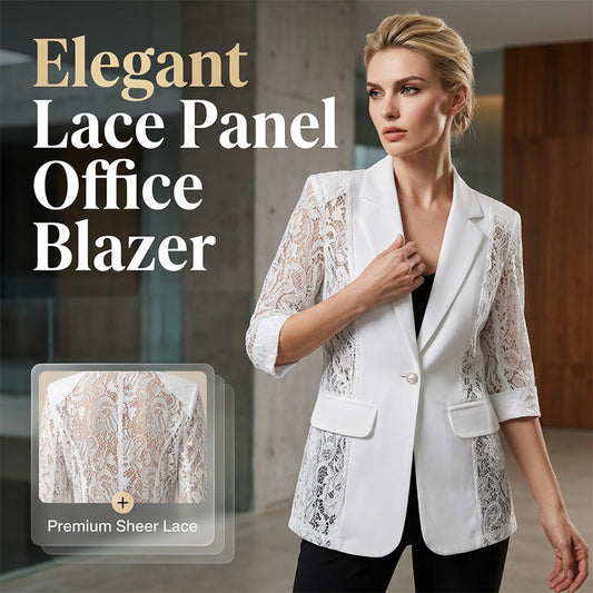 ☀️🌸 Blazer blanc en dentelle aérée, coupe ajustée – Idéal pour l'été