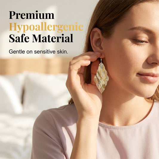 Boucles d'Oreilles Feuilles Creuses Cascadantes Élégantes pour Femme