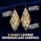 Boucles d'Oreilles Feuilles Creuses Cascadantes Élégantes pour Femme
