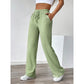 👖 -50% TEMPS LIMITÉ ! ✨ Pantalon Taille Haute À Jambes Larges pour Femme – Maille Côtelée, Cordon, Confortable 🌸