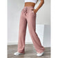 👖 -50% TEMPS LIMITÉ ! ✨ Pantalon Taille Haute À Jambes Larges pour Femme – Maille Côtelée, Cordon, Confortable 🌸