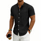 ROMO LIMITÉE : 50 % DE RÉDUCTION ! ✨ Chemise homme à manches courtes coupe ample – uni, respirante, confort au quotidien ☀️