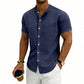 ROMO LIMITÉE : 50 % DE RÉDUCTION ! ✨ Chemise homme à manches courtes coupe ample – uni, respirante, confort au quotidien ☀️