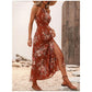 Robe Halter À Imprimé Floral avec Fente