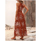 Robe Halter À Imprimé Floral avec Fente