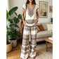 Ensemble 2 Pièces Haut Imprimé et Pantalon pour Femme