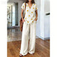 Ensemble 2 Pièces Haut Imprimé et Pantalon pour Femme