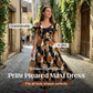 Robe Maxi Plissée À Imprimé Floral Rétro pour Femme