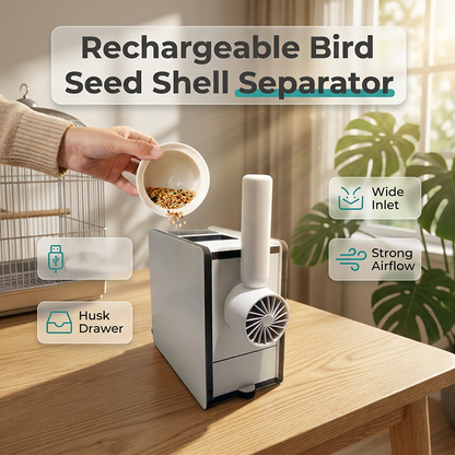 📢📢50 % DE RÉDUCTION !! ⏰Séparateur de coques de graines pour oiseaux rechargeable