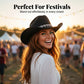 Chapeau Cowboy Strass Cœur pour Femme – Fédora Jazz Français Élégant