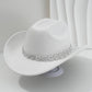 Chapeau Cowboy Strass Cœur pour Femme – Fédora Jazz Français Élégant