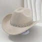 Chapeau Cowboy Strass Cœur pour Femme – Fédora Jazz Français Élégant