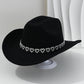 Chapeau Cowboy Strass Cœur pour Femme – Fédora Jazz Français Élégant