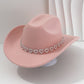 Chapeau Cowboy Strass Cœur pour Femme – Fédora Jazz Français Élégant