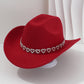 Chapeau Cowboy Strass Cœur pour Femme – Fédora Jazz Français Élégant