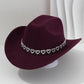 Chapeau Cowboy Strass Cœur pour Femme – Fédora Jazz Français Élégant