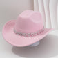 Chapeau Cowboy Strass Cœur pour Femme – Fédora Jazz Français Élégant
