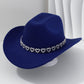 Chapeau Cowboy Strass Cœur pour Femme – Fédora Jazz Français Élégant