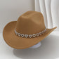 Chapeau Cowboy Strass Cœur pour Femme – Fédora Jazz Français Élégant