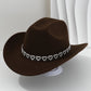 Chapeau Cowboy Strass Cœur pour Femme – Fédora Jazz Français Élégant