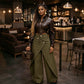 Pantalon Femme Large Asymétrique Style Portefeuille