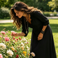 Robe Maxi Bohème À Col V Volanté