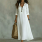 Robe Maxi Bohème À Col V Volanté