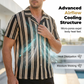 👔 LIMITED-TIME 50% OFF! 💥 Men's Breathable Vertical Stripe Short Sleeve – Wavy Texture, Cuban Collar, Relaxed Fit ✨