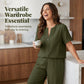 👕Printemps Été Nouvel Ensemble Grande Taille Femme - Chemise Manches Longues Casual & Pantalon Ample, ✨Parfait pour Vacances & Quotidien