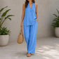 👗 50% DE RÉDUCTION ☀️ Ensemble loungewear col V – Été sans effort, doux & respirant – Coupe décontractée, parfait pour la maison ou les sorties – style facile au quotidien 🌸