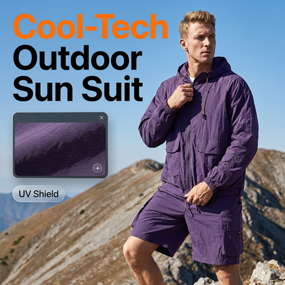 🧥 50% DE RÉDUCTION ☀️ Veste de protection solaire unisexe style montagne – Effet rafraîchissant & léger – UPF 50+, idéale pour la randonnée, le vélo ou les journées chaudes – coupe décontractée et respirante 🌿