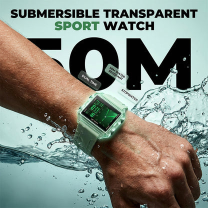 ⌚ PROMO LIMITÉE 50% DE RÉDUCTION ! 💥 Montre Numérique Transparente Étanghe – 50M, Rétroéclairage, Chronomètre ✨