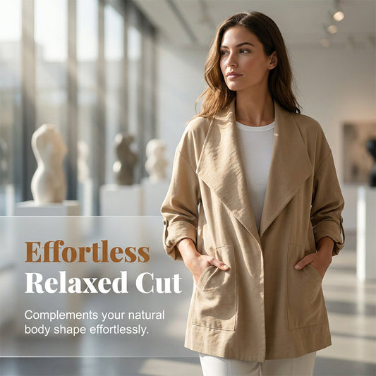 ⏳Offre limitée -50%⏰Veste Casual Vintage à Revers pour Femme🩶🧥