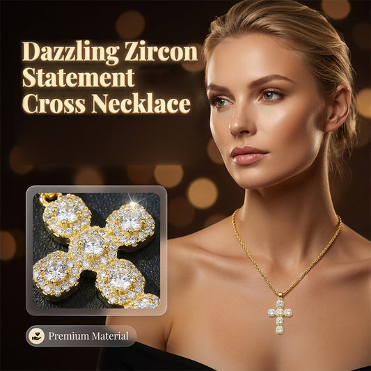 ⏳Spécial à durée limitée⏰Pendentif Croix Chrétienne Incrustée de Zircon en Cuivre📿✝️💎