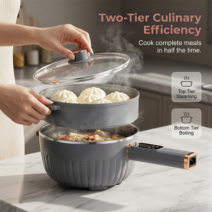 Wok Multifonction Intelligent – Cuisson Précise, Pour Saisir, Cuire, Vapeur & Mijoter Avec Thermorégulation Numérique🍳🔥