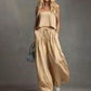 Ensemble 2 pièces pour femme : crop top et pantalon large