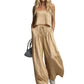 Ensemble 2 pièces pour femme : crop top et pantalon large