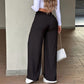 👖 50% DE RÉDUCTION! ✨ Pantalon Taille Haute Jambe Droite – Couture frontale, élastique dos & coupe flatteuse – Parfait pour un look élégant au quotidien 🌿